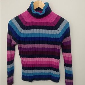 90’s St. John’s Bay Striped Multicolor Turtleneck Sweater Size S/P